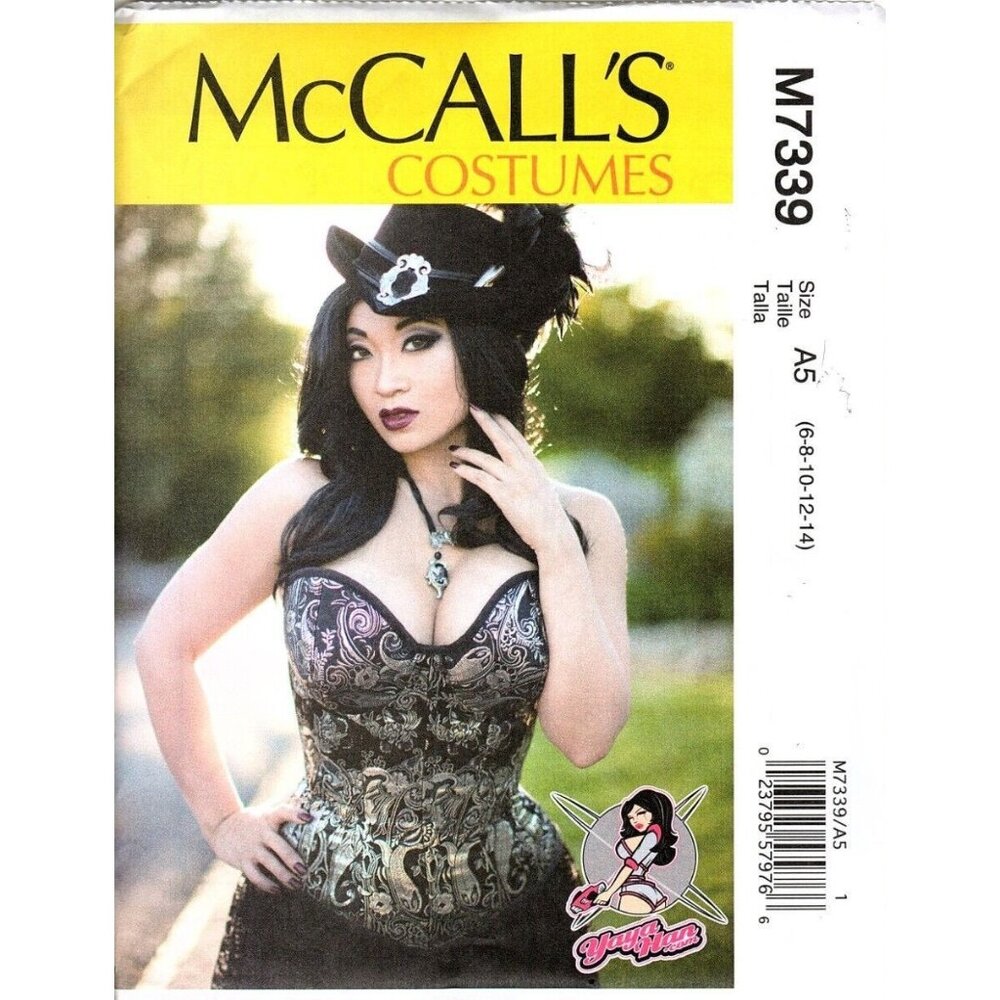 McCalls Costume M7339 Misses 6 to 14 Yaya Han Corset Uncut Sewing Pattern New